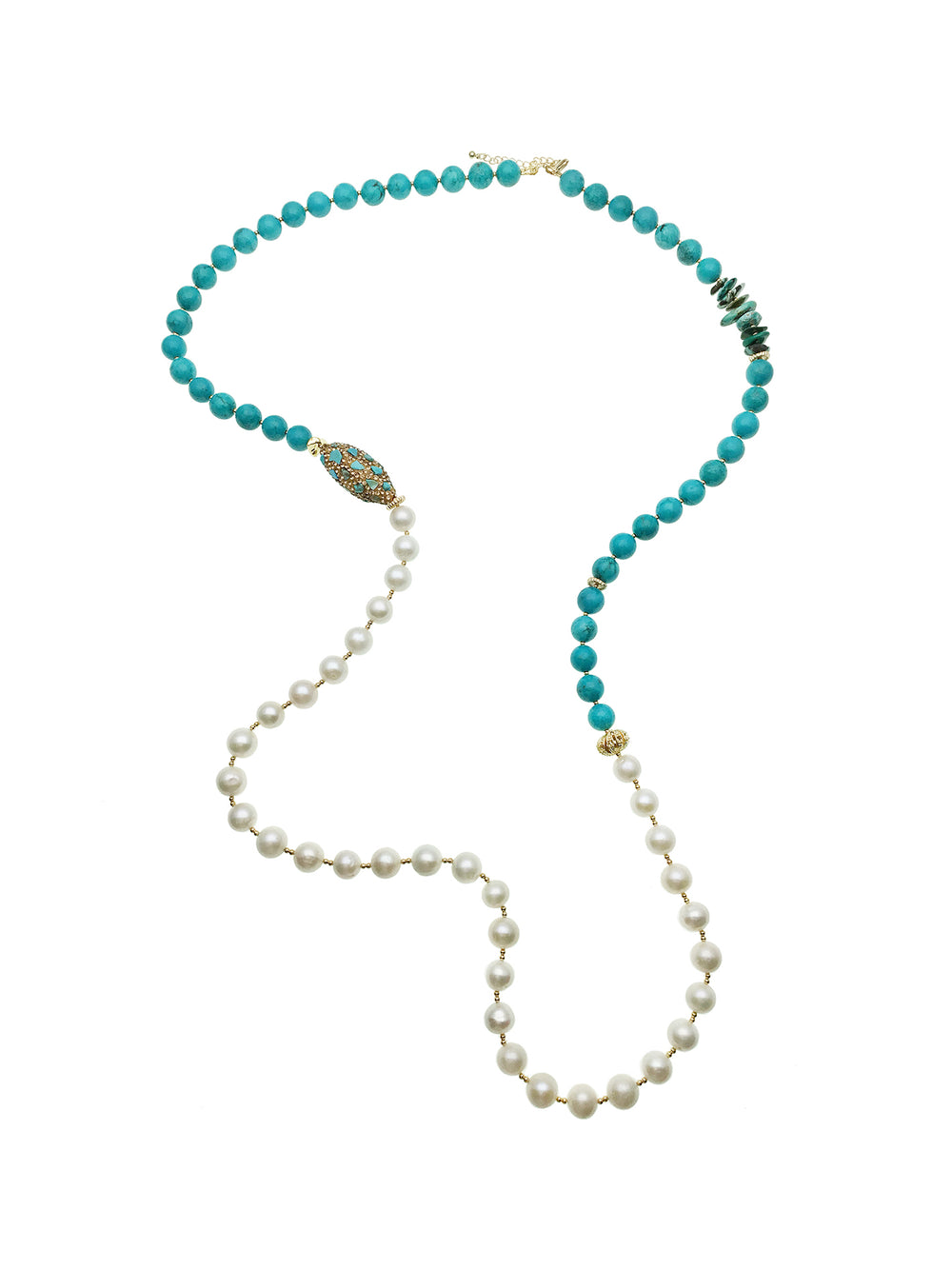Freshwater Pearls & Turquoise Multi-Way Necklace CN020 - FARRA