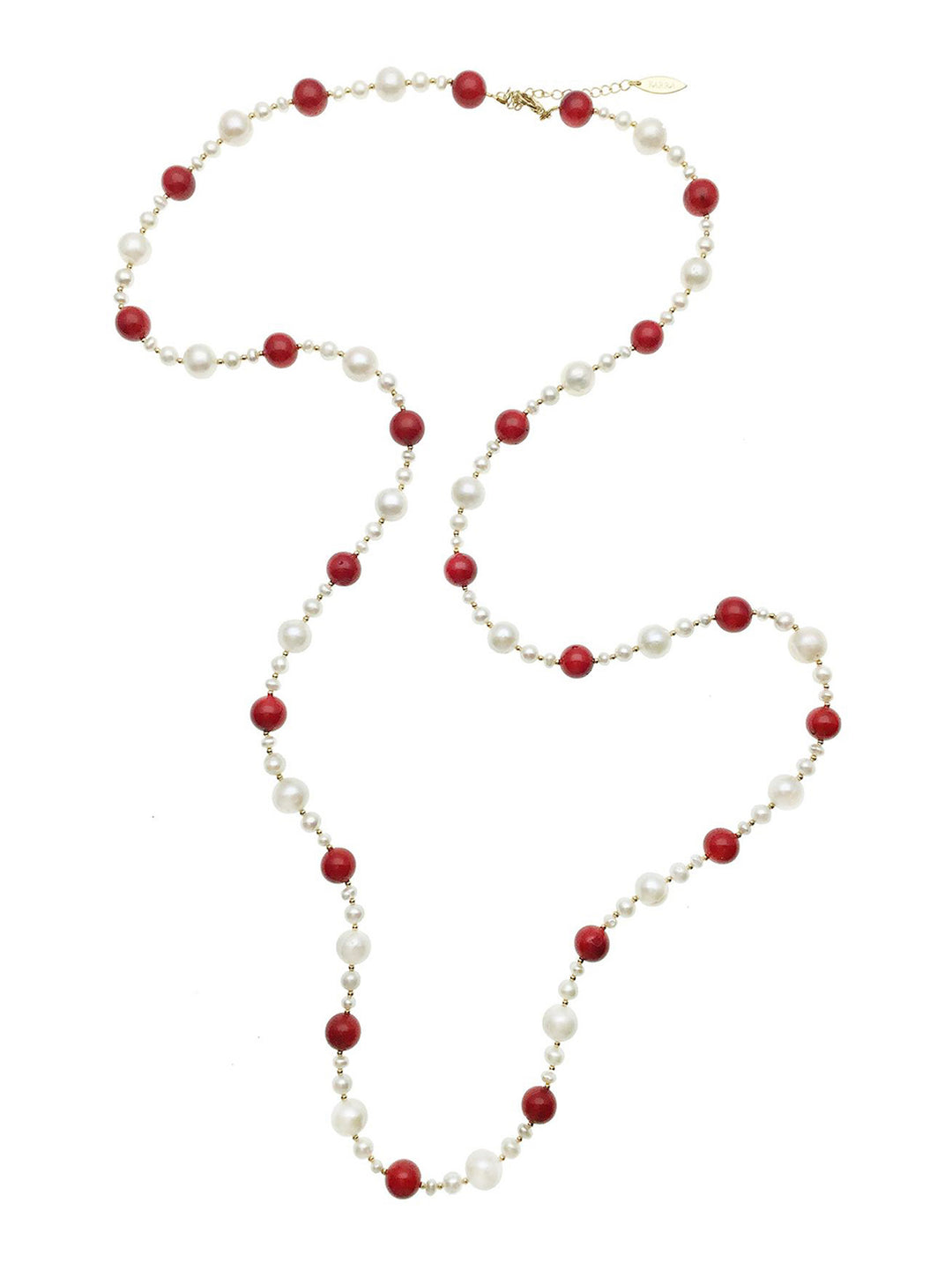 Freshwater Pearls With Red Coral Multi-Way Necklace DN202 - FARRA