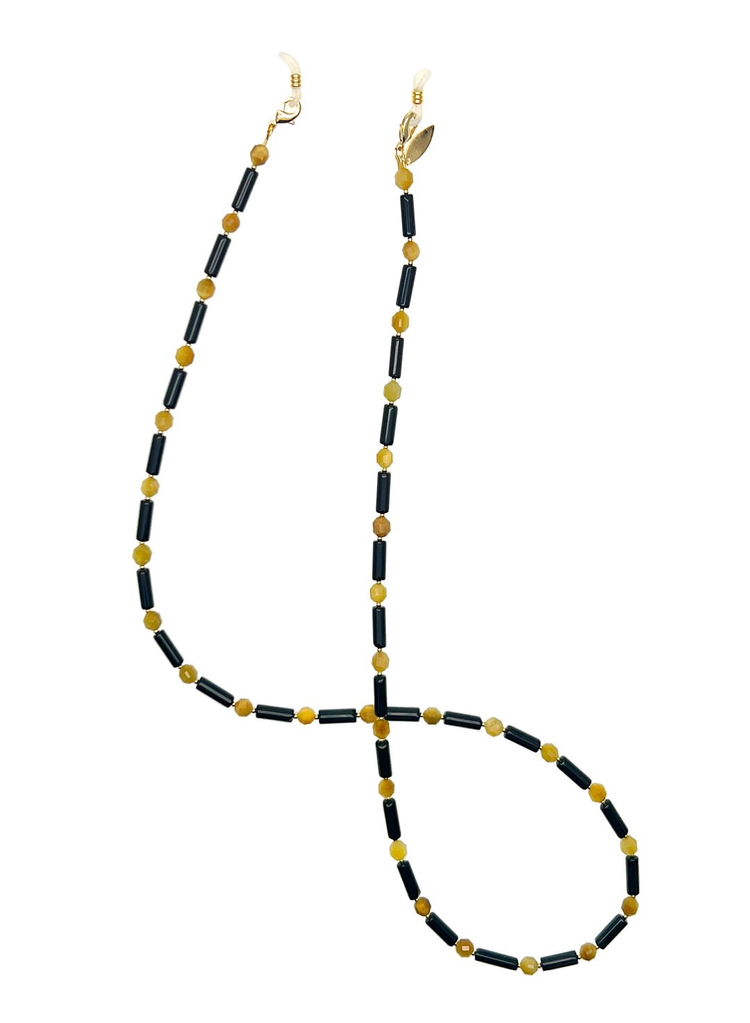 Black Agate With Yellow Tiger-eye Versatile Glasses Chain EC003 - FARRA