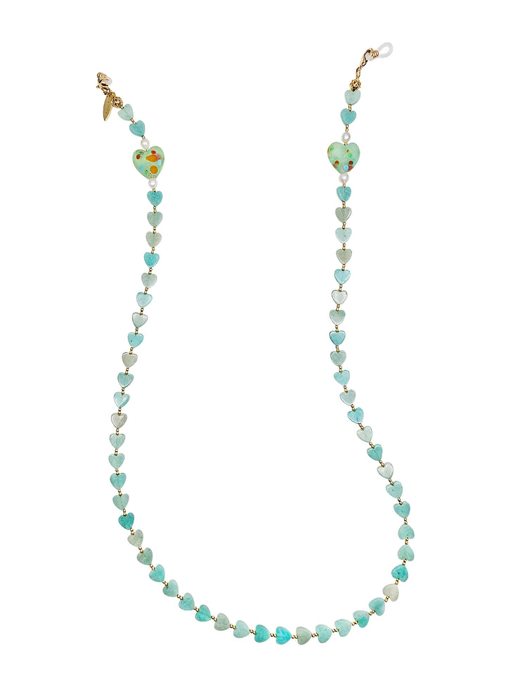 Heart Shaped Amazonite Eye Glasses Chain EC016