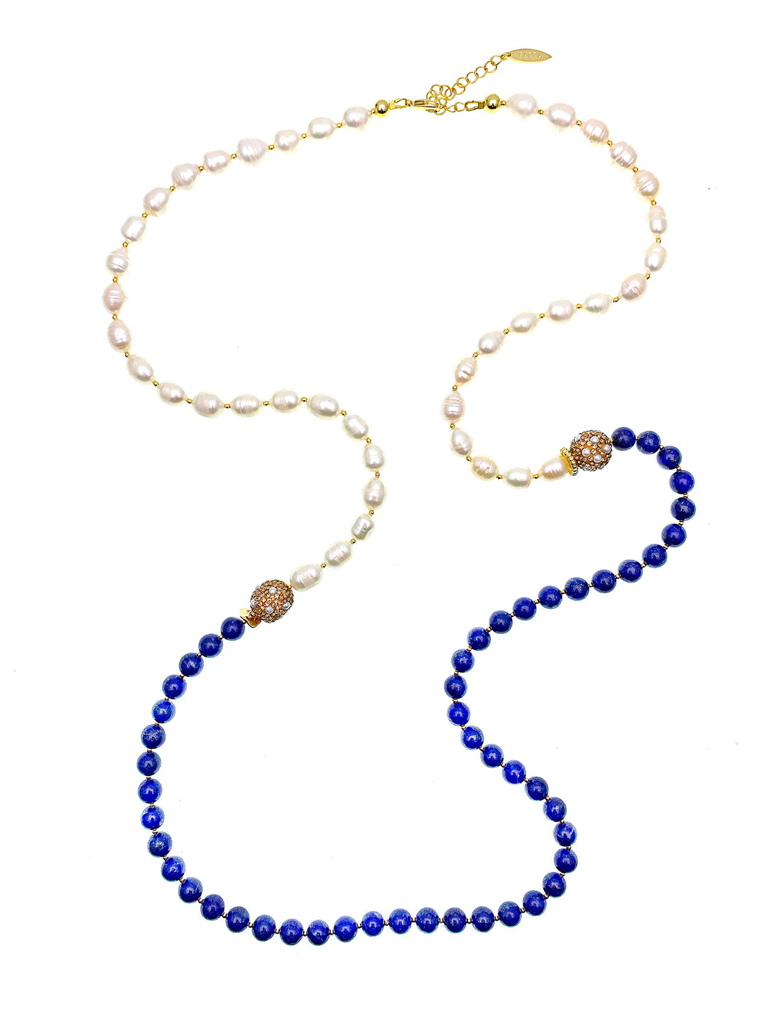 Lapis with Freshwater Pearls multi-ways Necklace FN013 - FARRA