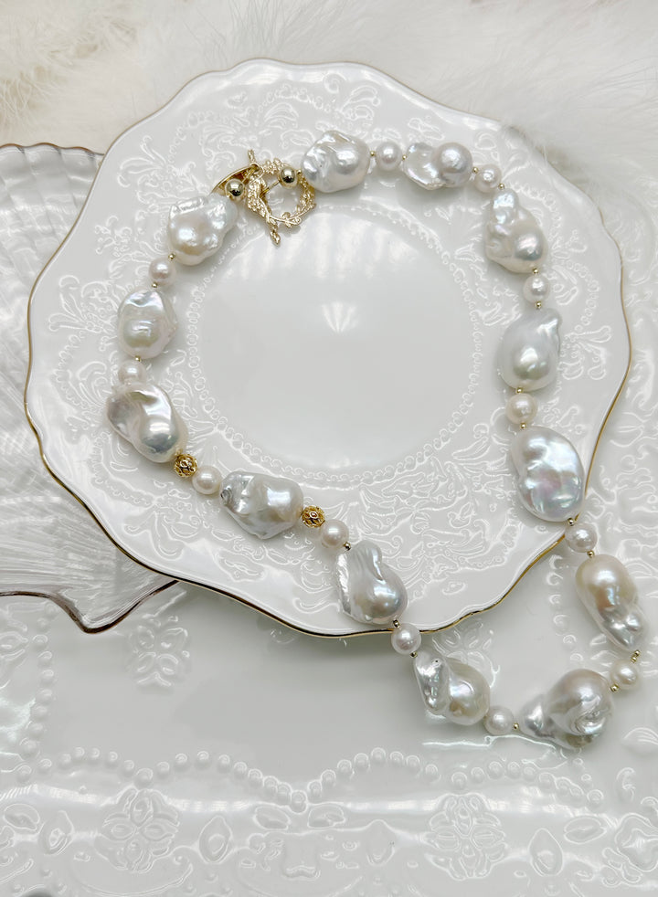 Baroque Pearls Short Necklace KN005 - FARRA