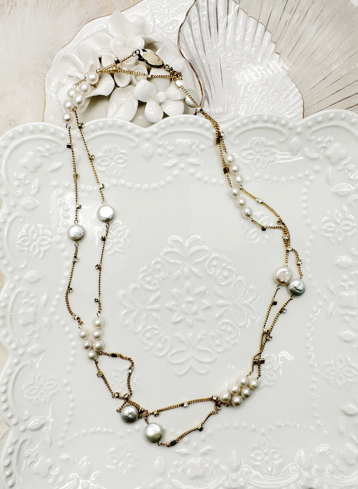 Simple Freshwater Pearls Multi-Way Necklace KN001 - FARRA