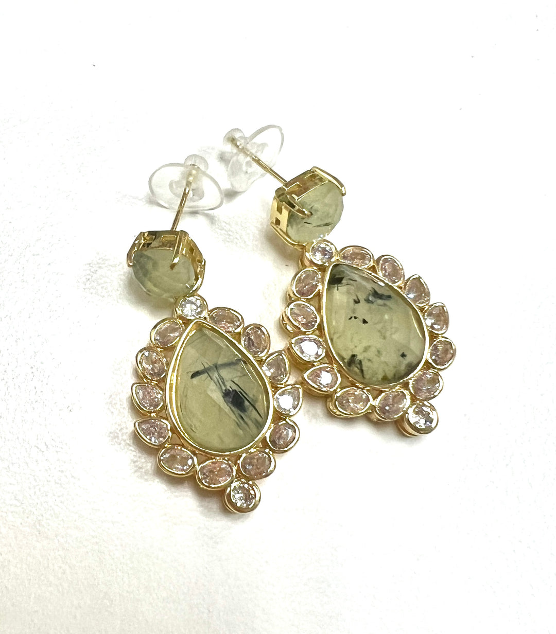 Prehnite Statement Earrings NE034