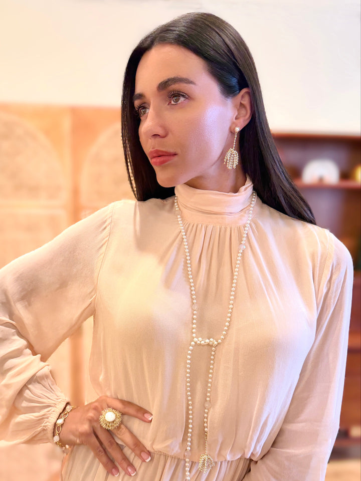 Romantic Style Gold Tone Tassel Earring SE028