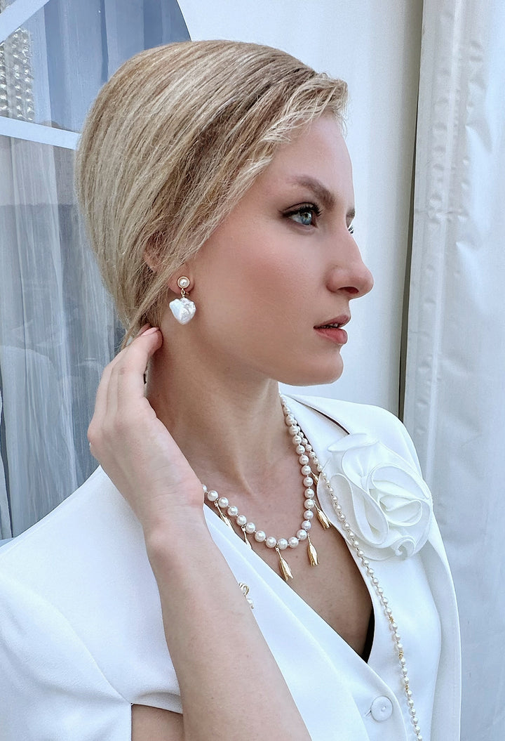 Baroque Freshwater Pearls Clip On Earrings KE002 - FARRA