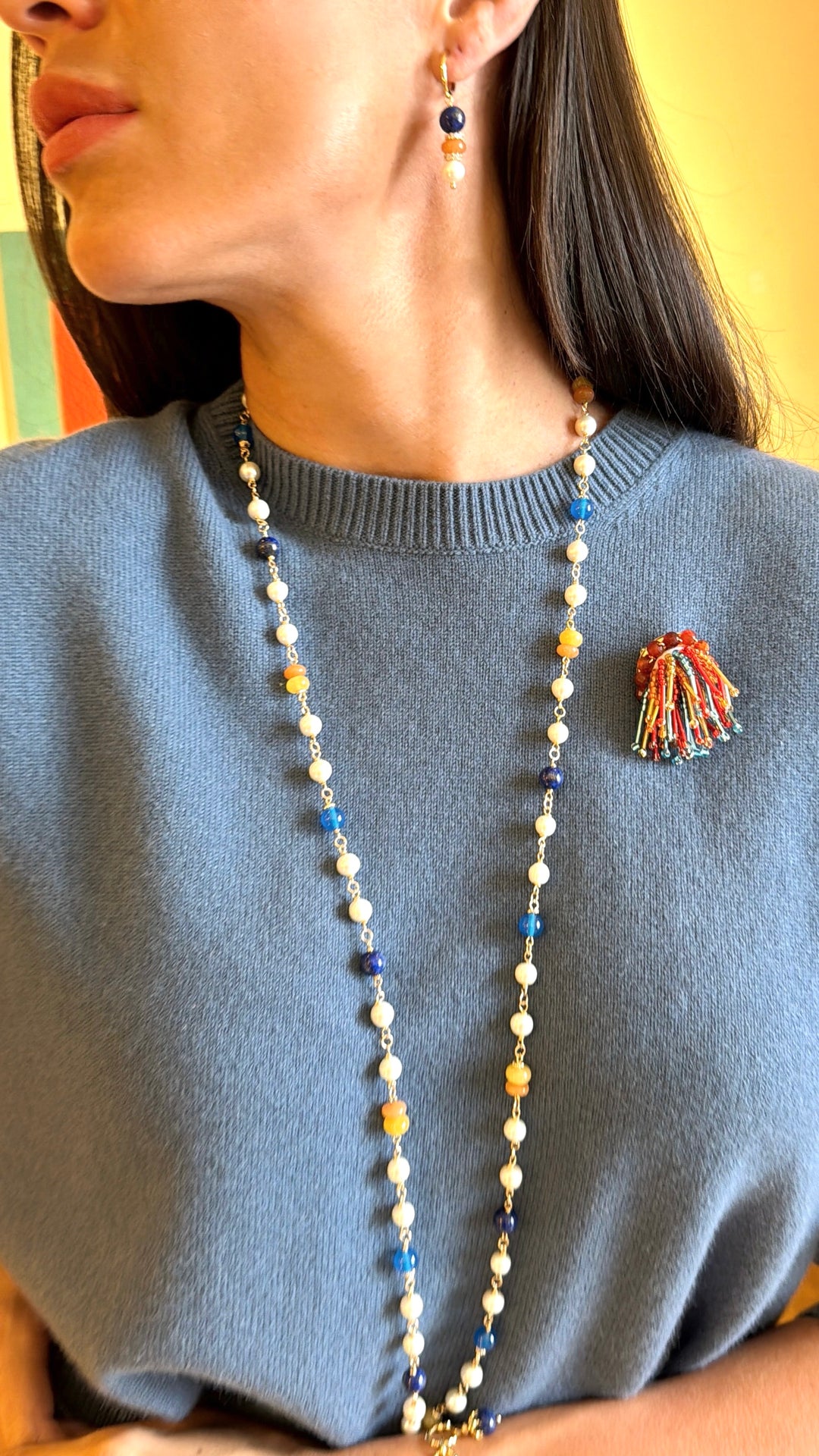Firework Shaped Handcrafted Rainbow Color Brooch SP005