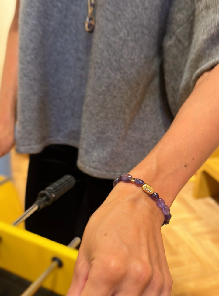 Irregular Amethyst Minimalist Bracelet SB005