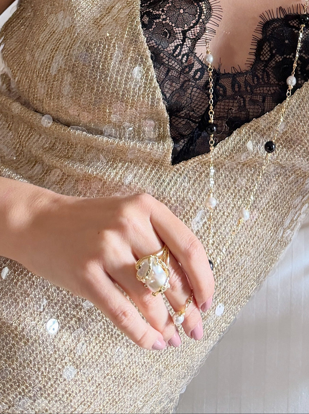 Baroque Pearl Adjustable Ring RP005