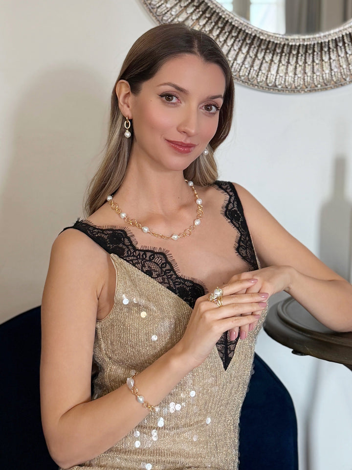 Timeless Baroque Pearls Chain Bracelet RB022