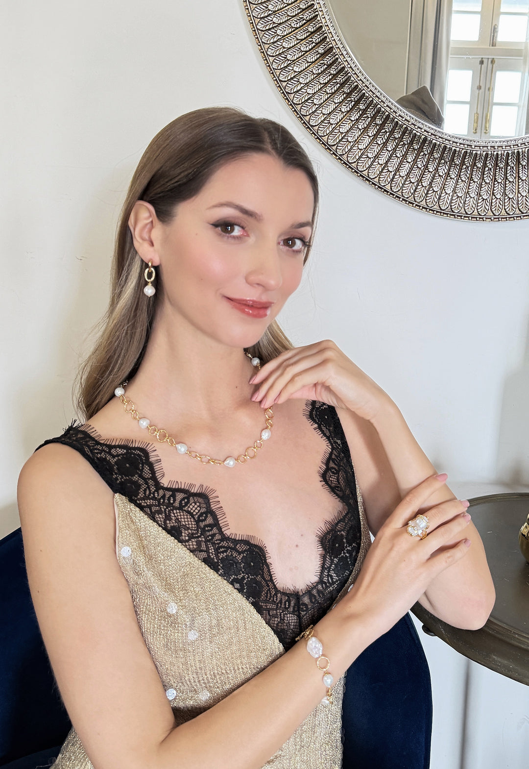 Timeless Baroque Pearls Chain Bracelet RB022