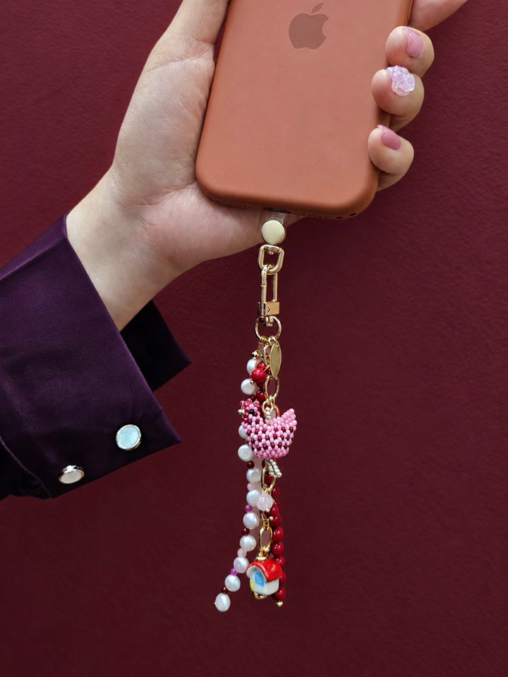 Farm Story Chicken House Coral Pearl Phone Strap / Bag Charm PC105