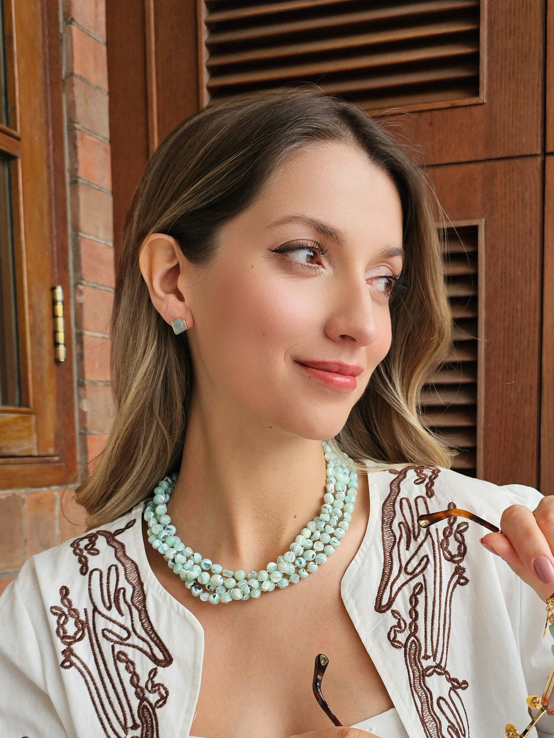 Minimalist Aquamarine Stud Earrings RE001