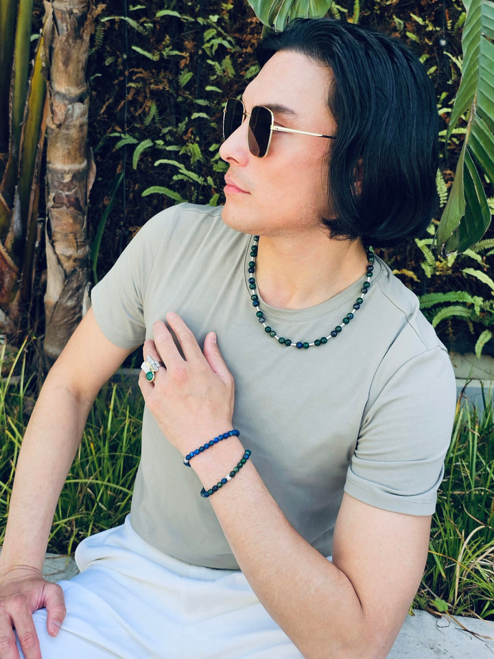 Lapis Lazuli Flexible Men's Bracelet MEB21