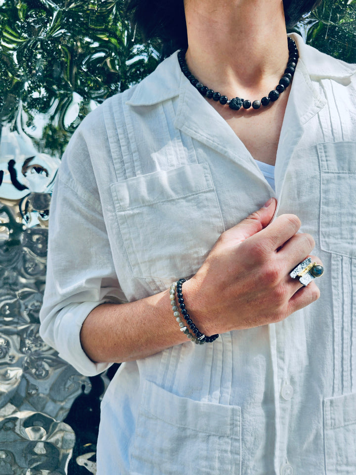 Labradorite Flexible Men's Bracelet MEB10