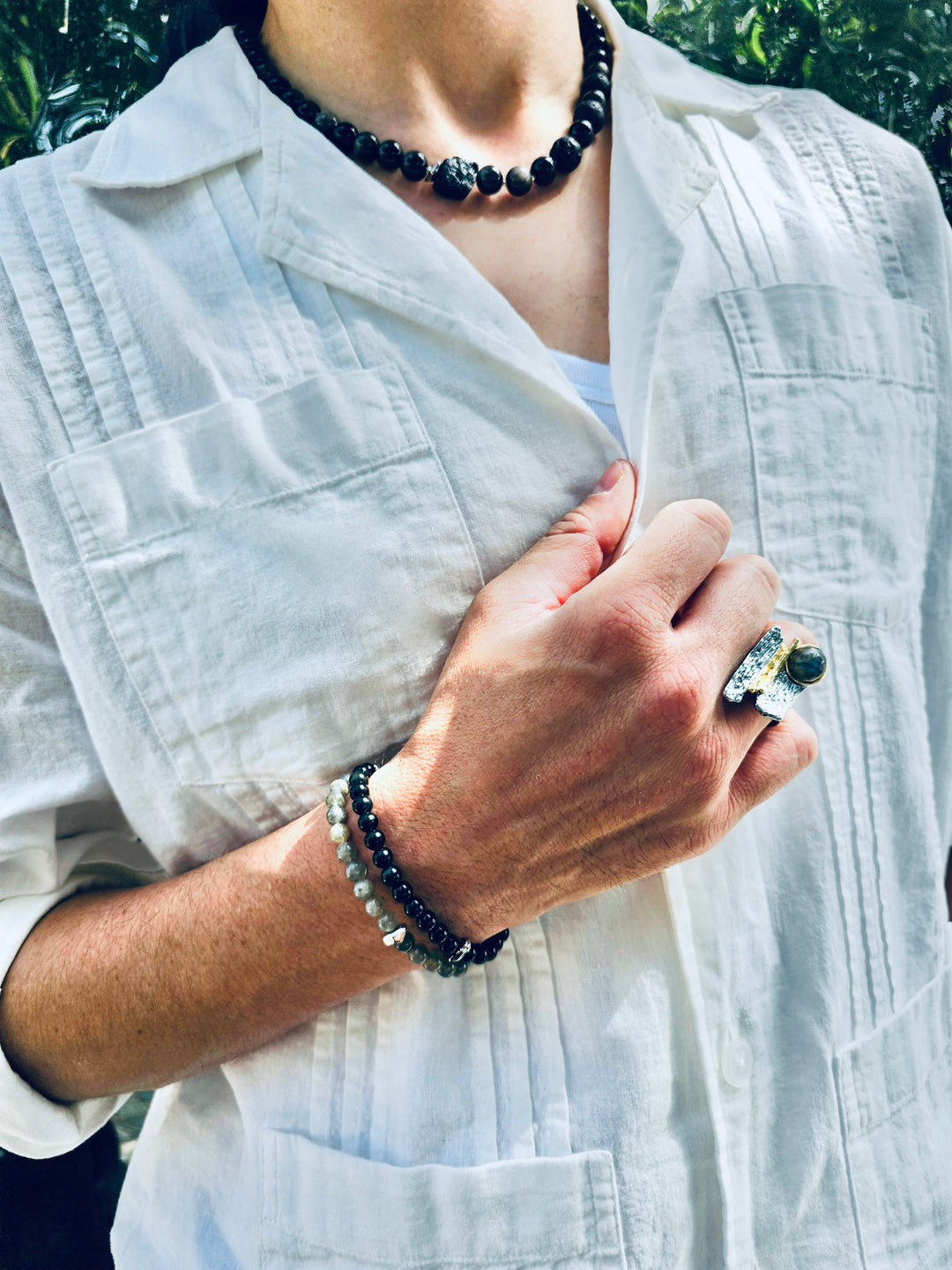 Labradorite Flexible Men's Bracelet MEB10