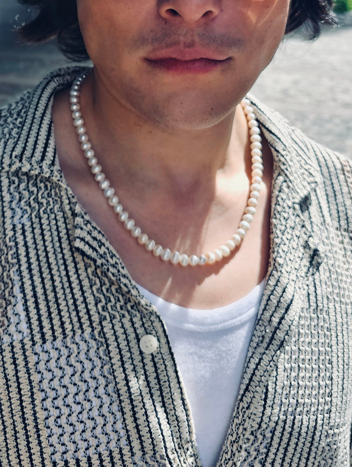 Timeless Freshwater Pearls Mens Necklace MEN09