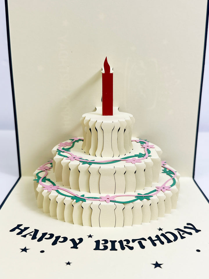 3 Tier Birthday Cake Pop-Up Birthday Card
