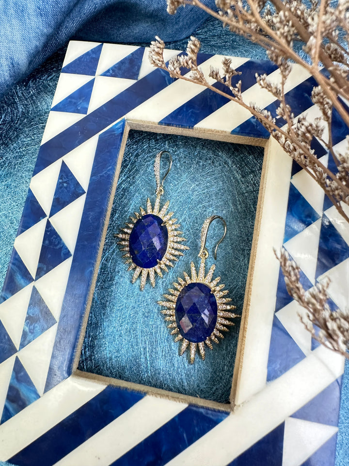 Lapis Statement Earrings KE011 - FARRA