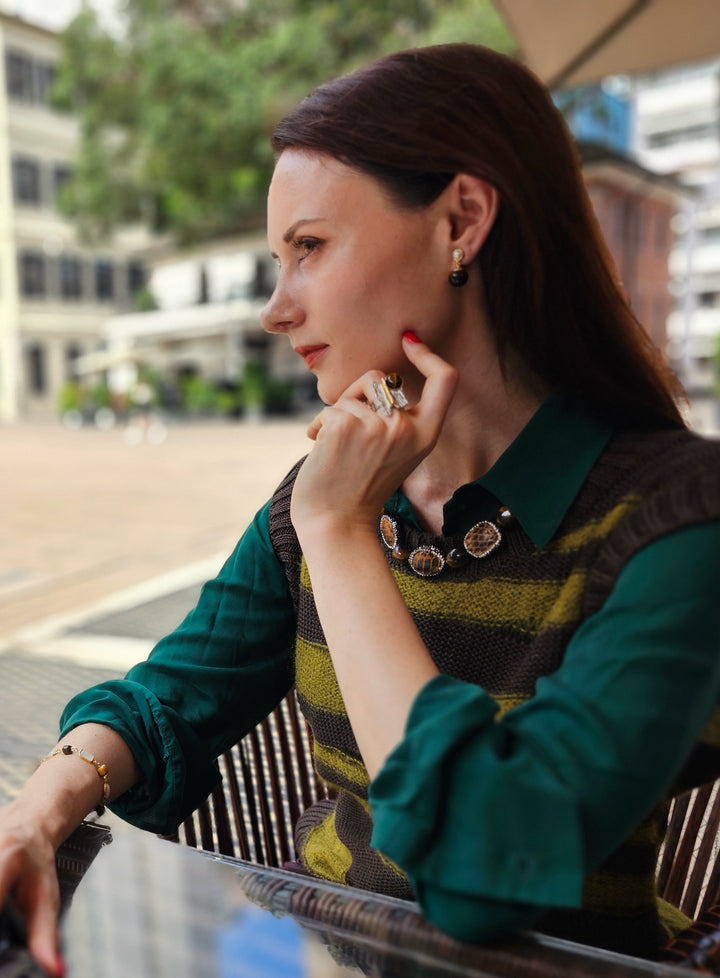 Tiger Eye Stone Statement Ring NR009