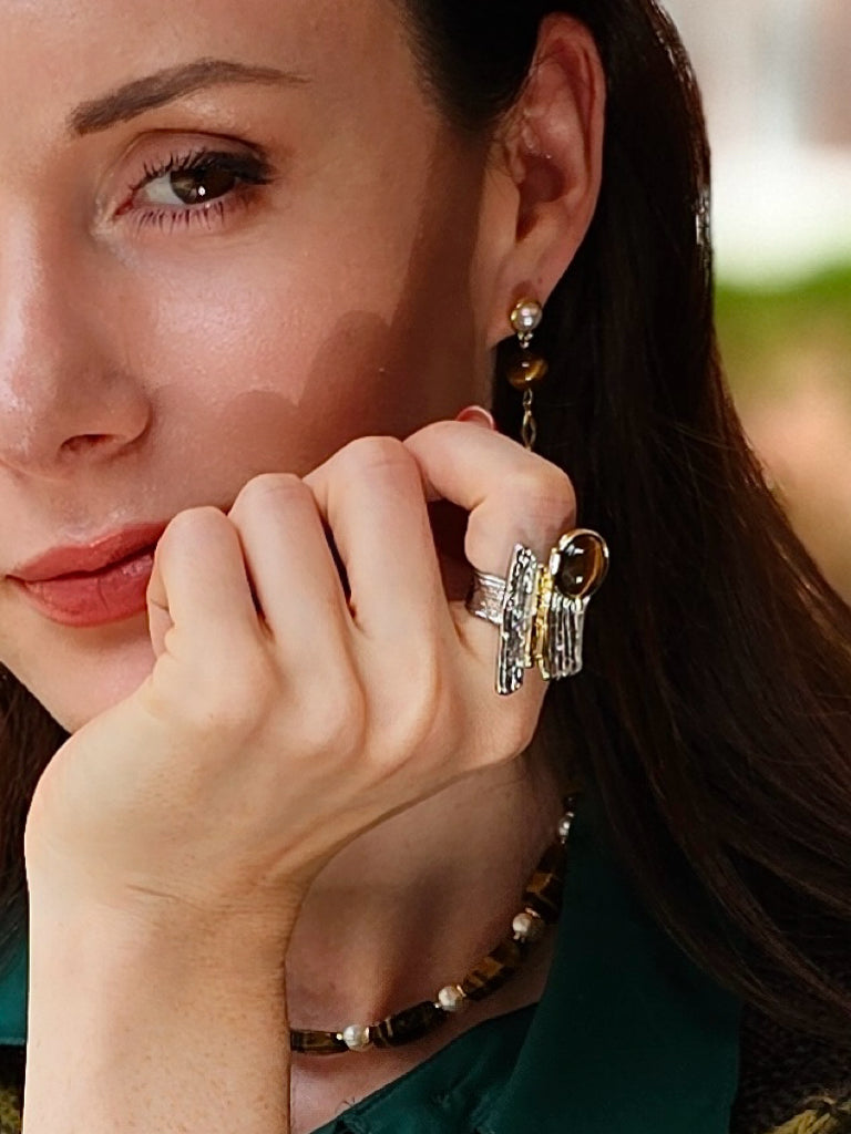 Tiger Eye Stone Statement Ring NR009