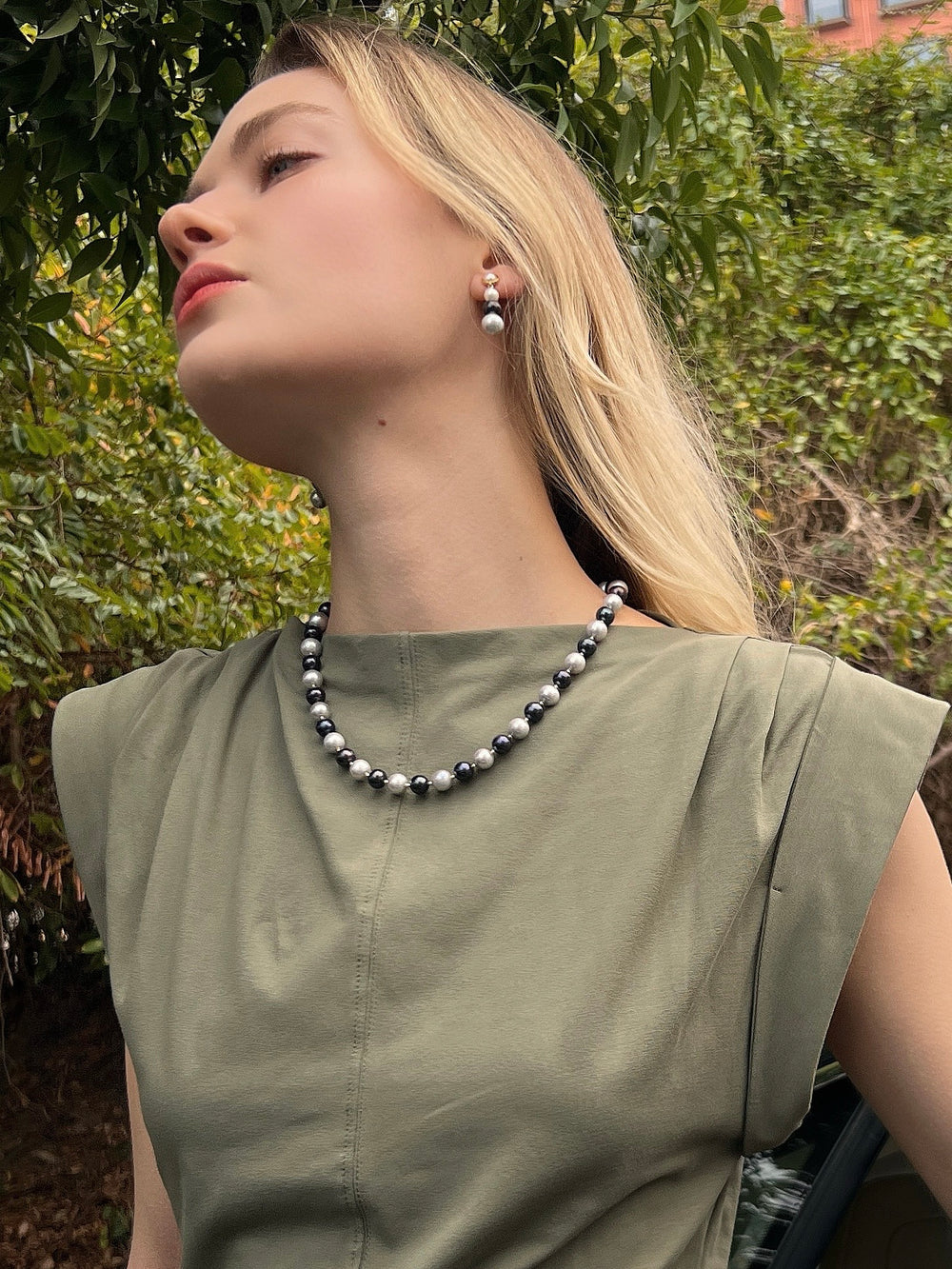 Classic Gray and Black Natural Freshwater Pearls Necklace LN079 - FARRA