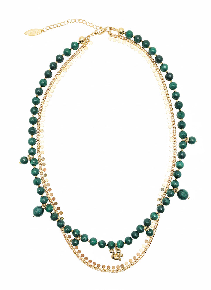 Malachite With Squirrel Pendant Exquisite Necklace JN048