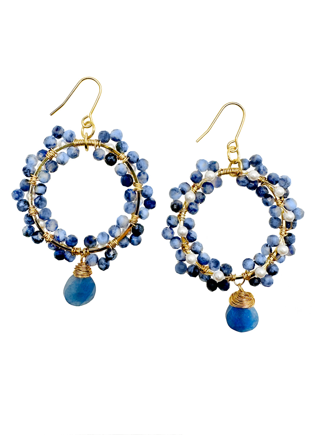 Blue Sodalite Dangle Earrings KE009 - FARRA