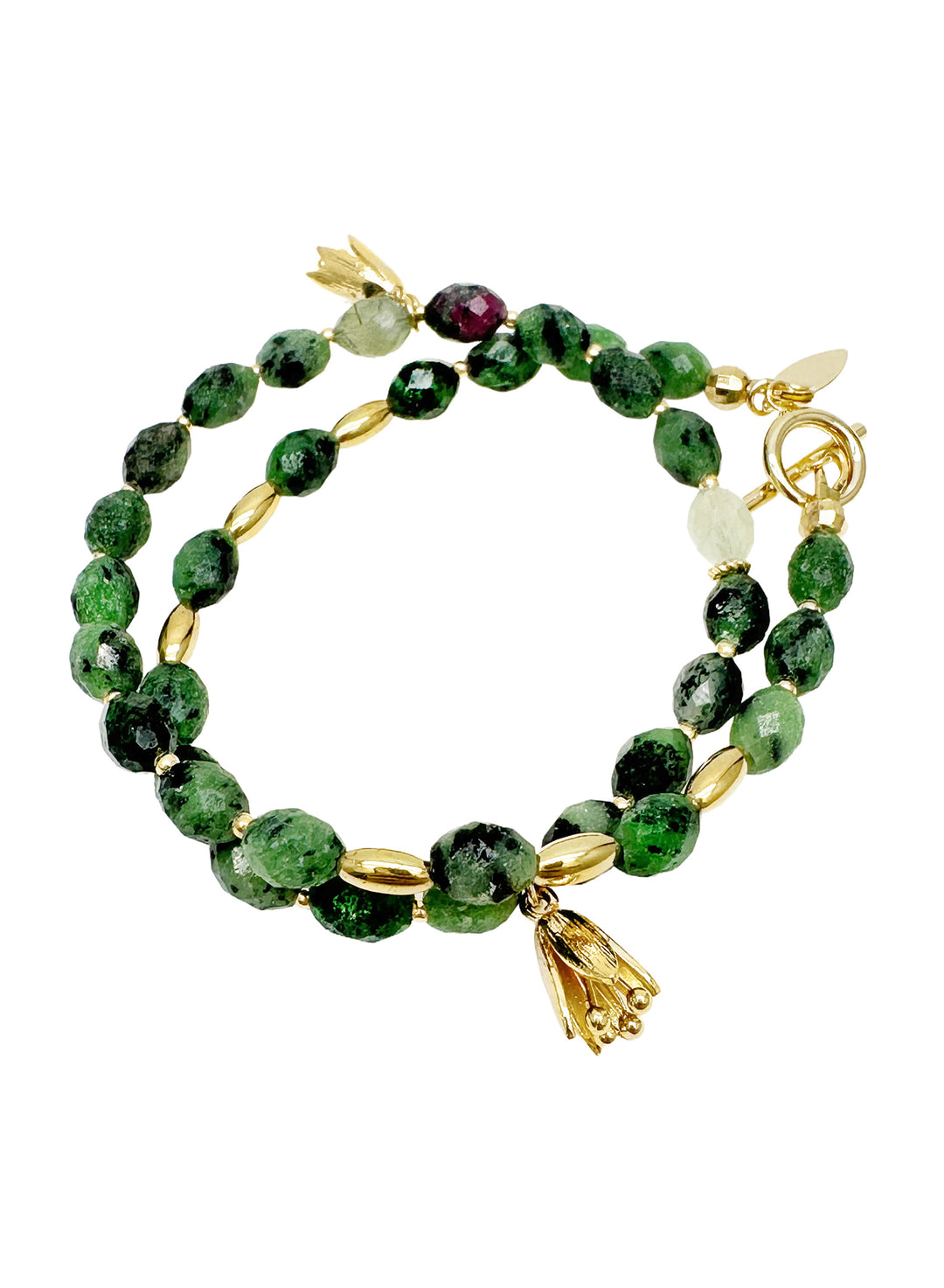 Double Layers Green Gemstone Bracelet/Choker LB014 - FARRA