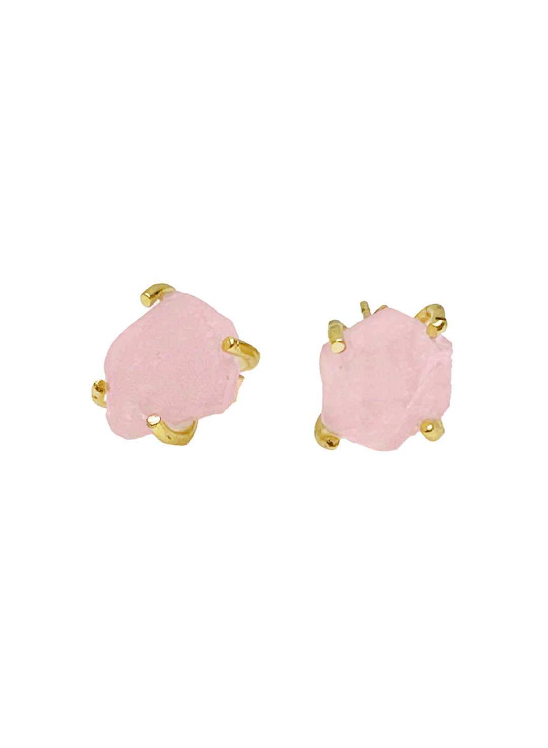 Minimalist Rose Quartz Stud Earrings LE005 - FARRA