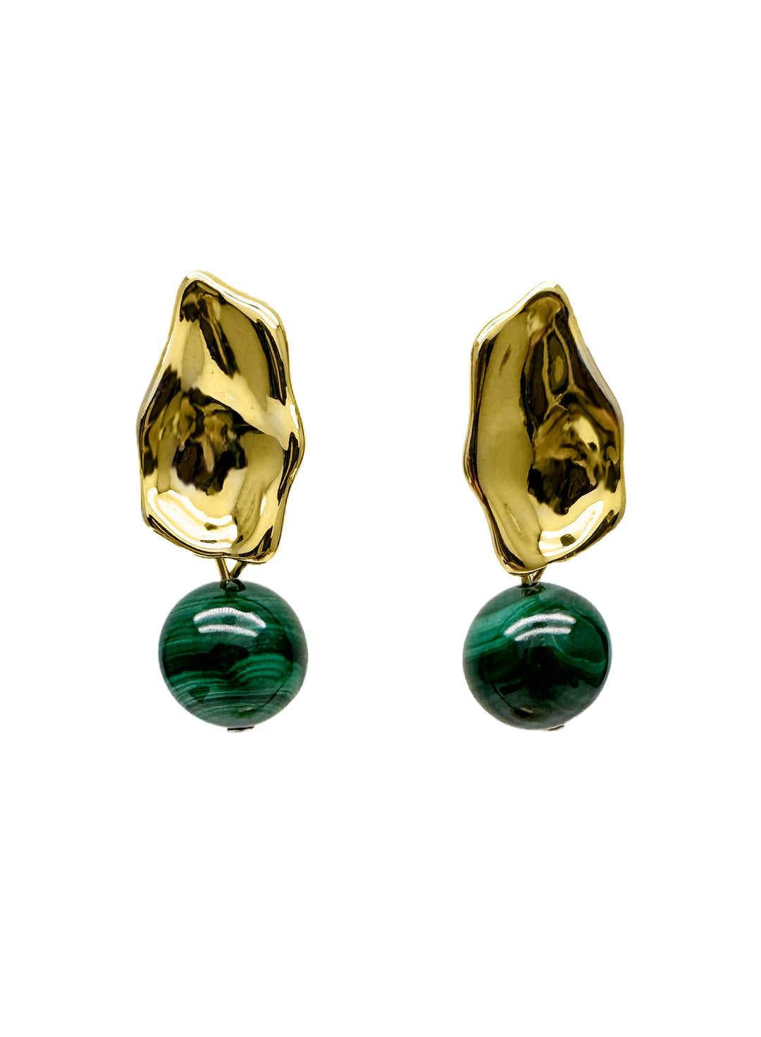 Minimalist Malachite Dangle Earrings LE029 - FARRA