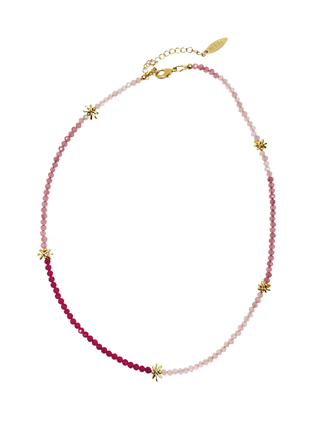 Red Ruby And Pink Opal Color Matching Necklace LN001 - FARRA