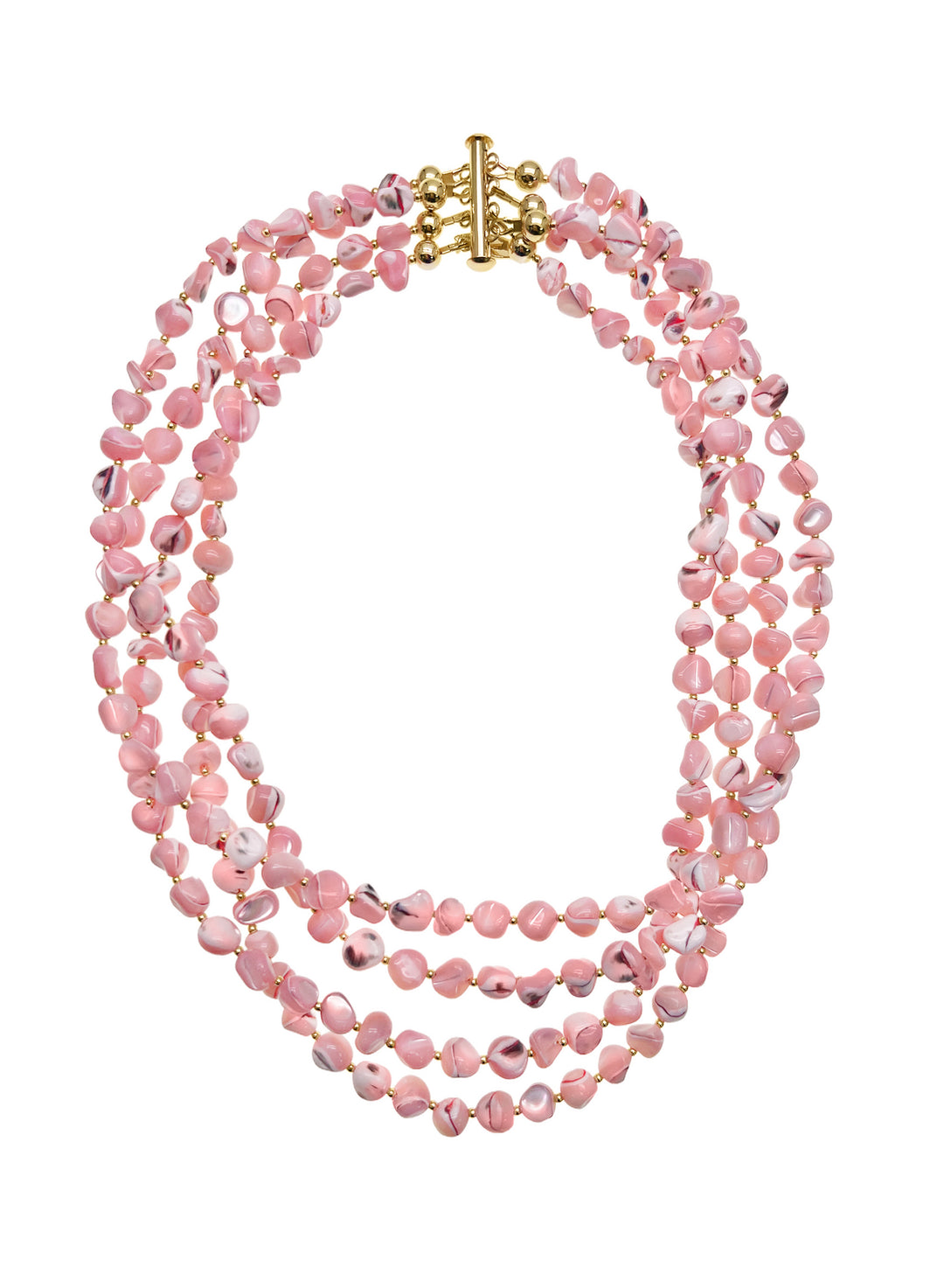 Ocean's Beauty Multi-Layered Pink Shells Necklace LN008 - FARRA