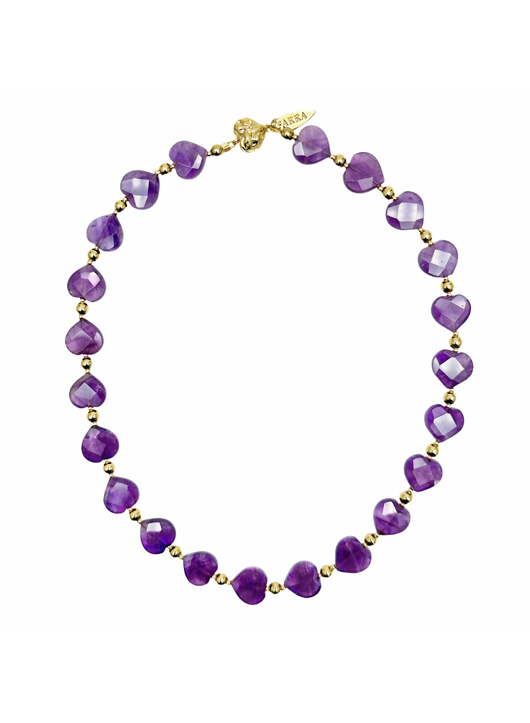 Heart Shaped Amethyst with Magnetic Clasp Choker/ Necklace LN015 - FARRA