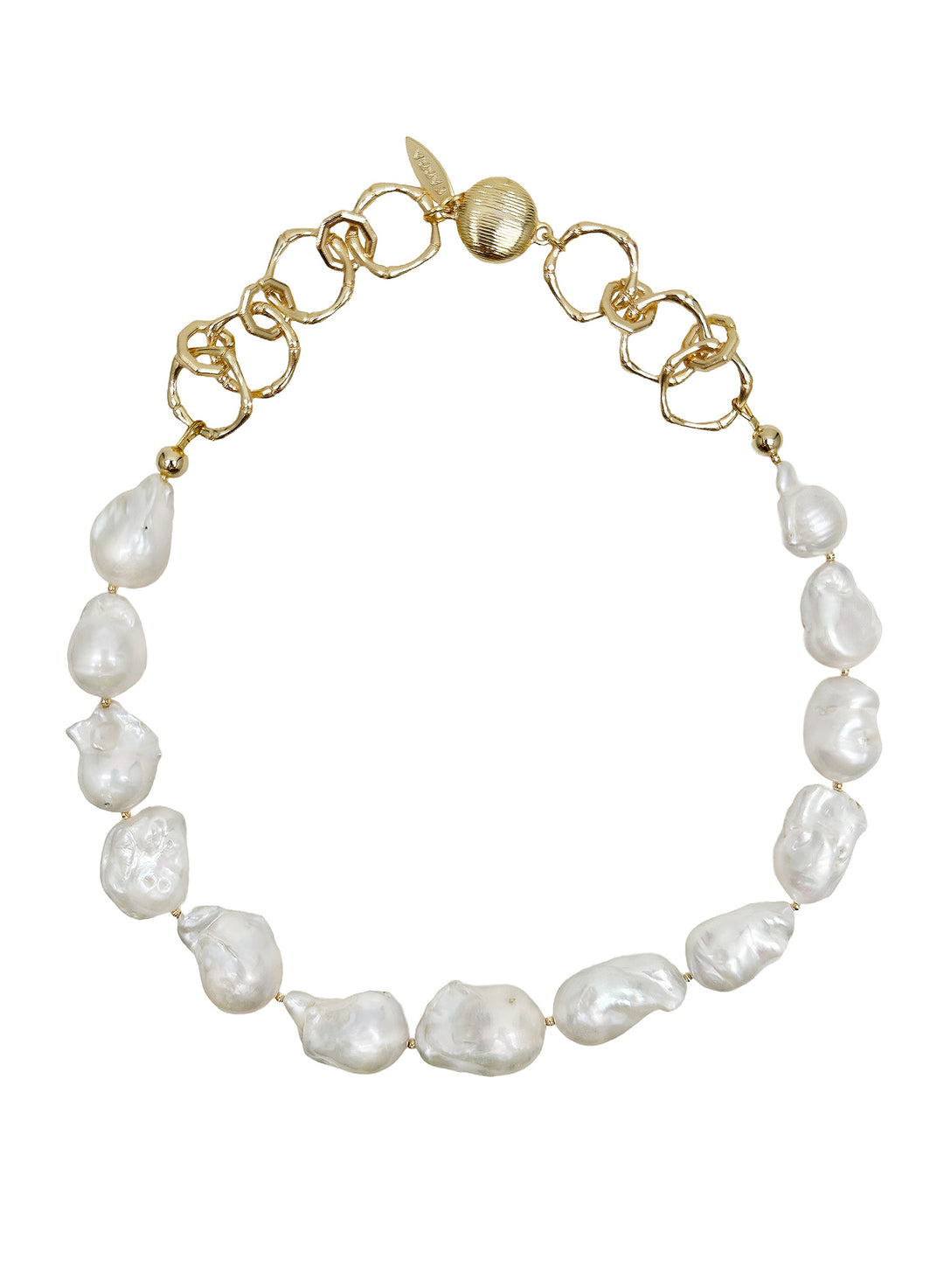 Baroque Pearls with Chain Chunky Necklace LN054 - FARRA