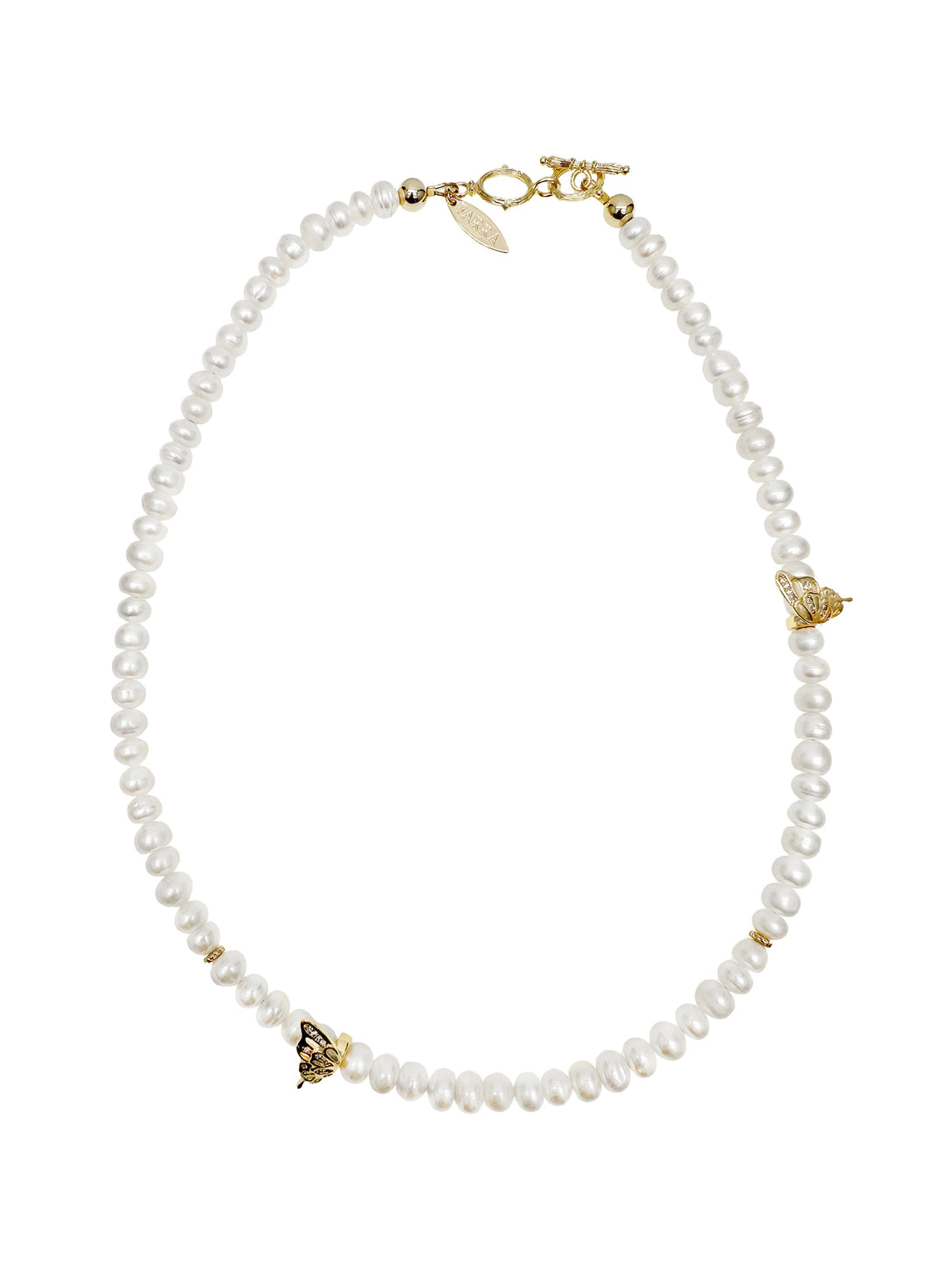 Freshwater Pearls with Butterfly Charm Necklace LN059 - FARRA