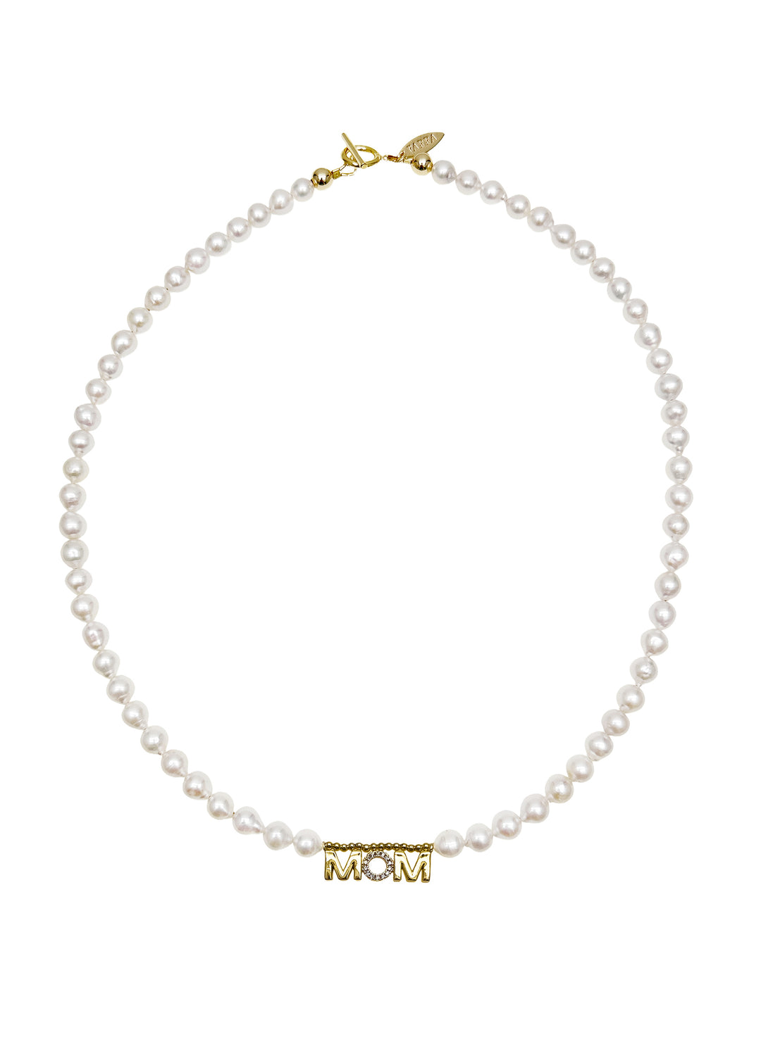 Freshwater Pearls with MOM Pendant Necklace LN060 - FARRA