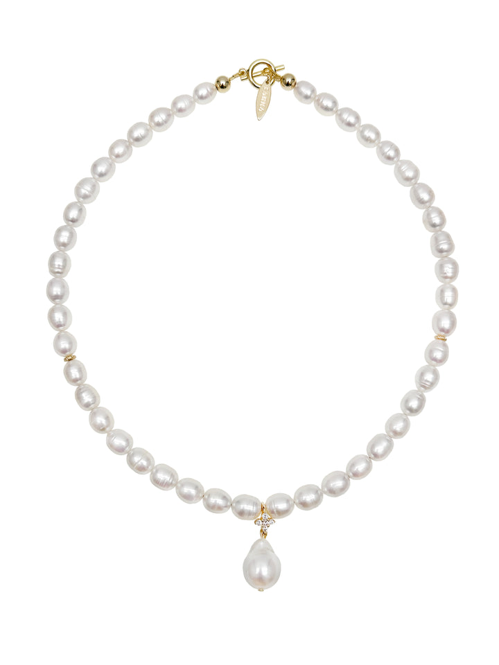 Must-have Freshwater Pearls with Baroque Pearl Pendant Necklace LN063 - FARRA