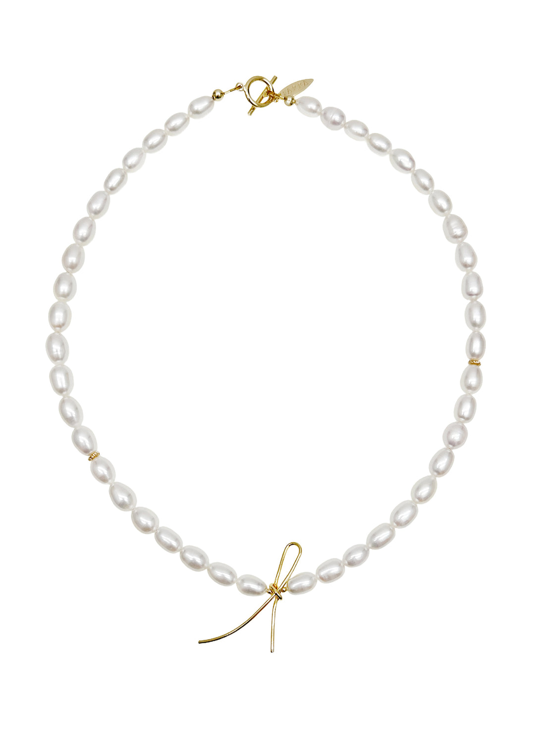 Contemporary Freshwater Pearls with Butterfly Knot Necklace LN066 - FARRA
