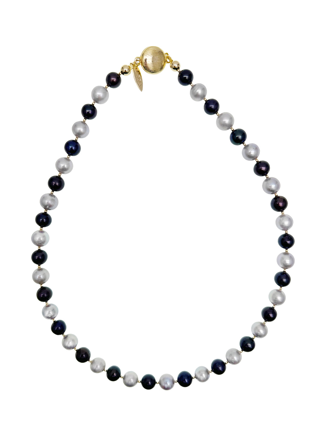 Classic Gray and Black Natural Freshwater Pearls Necklace LN079 - FARRA