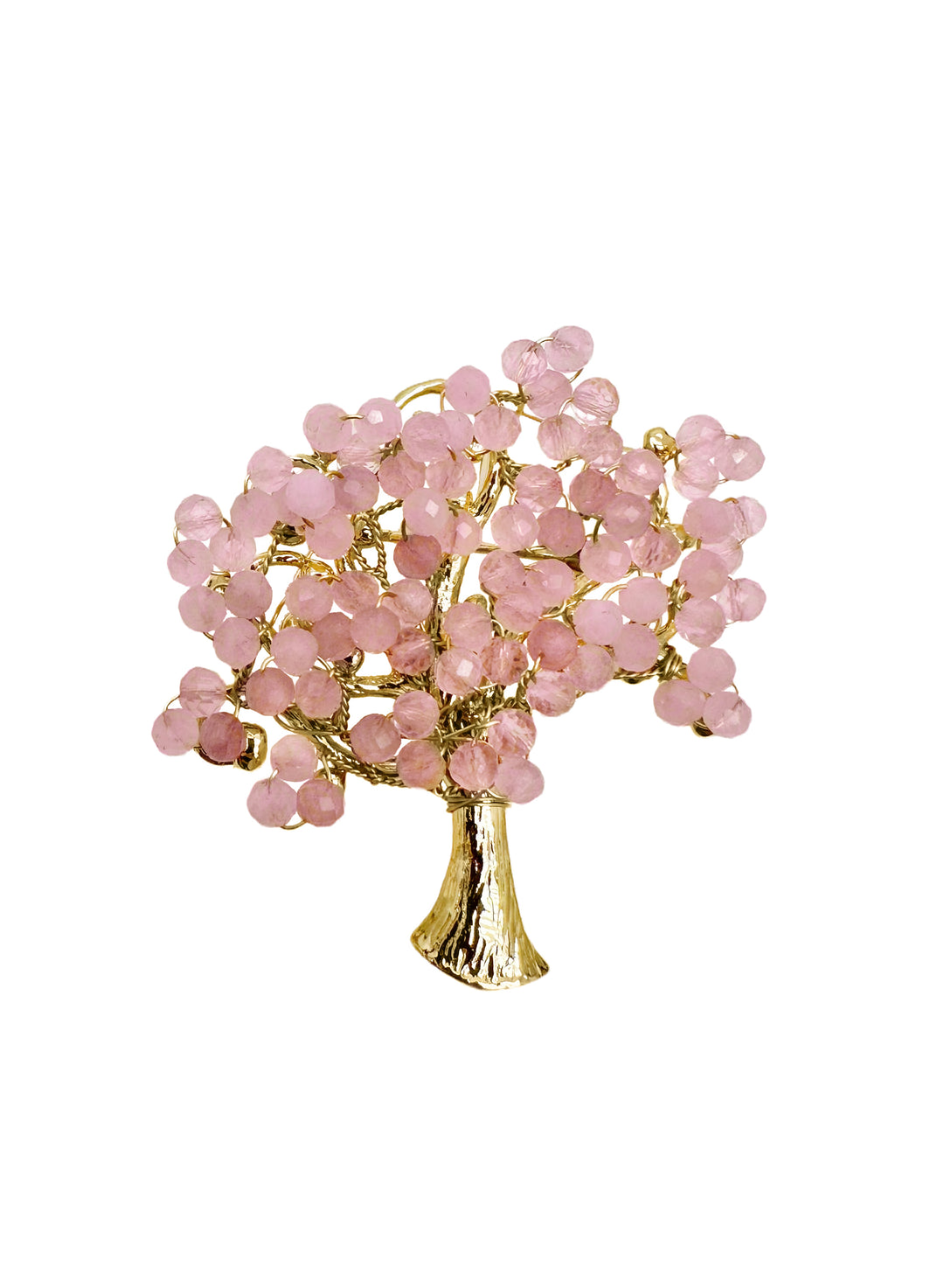 Rose Quartz Tree Hand crafted Brooch LP001 - FARRA