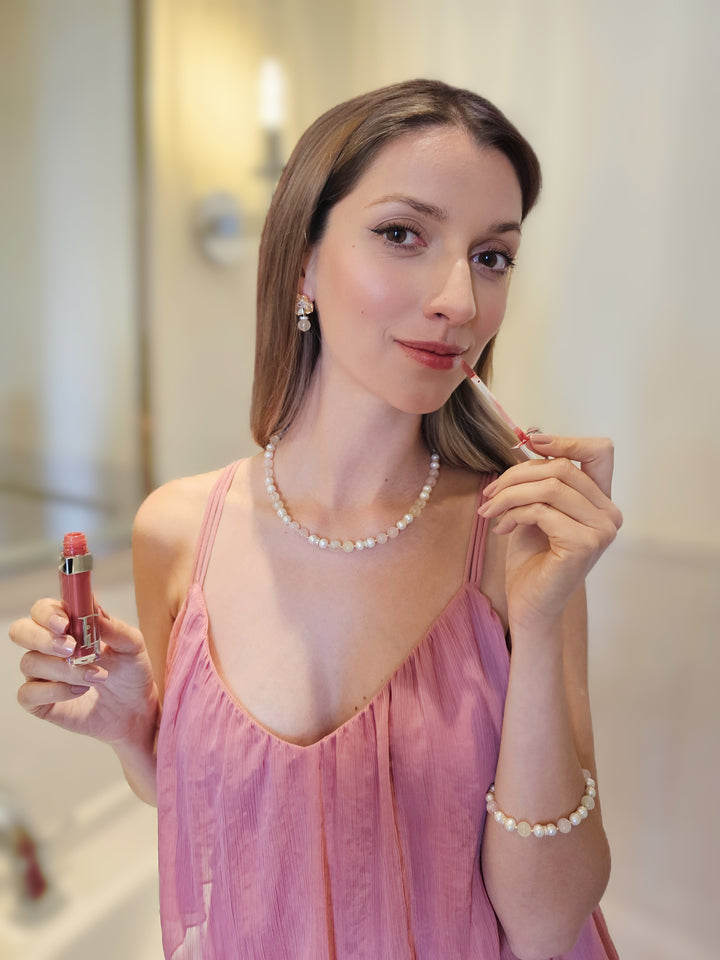 Citrine Dangle Flower Stud Earrings RE012