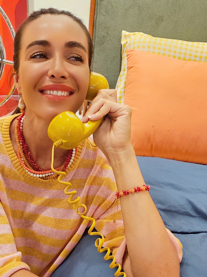 Bamboo Coral & Orange Aventurine Mixed Bracelet SB001