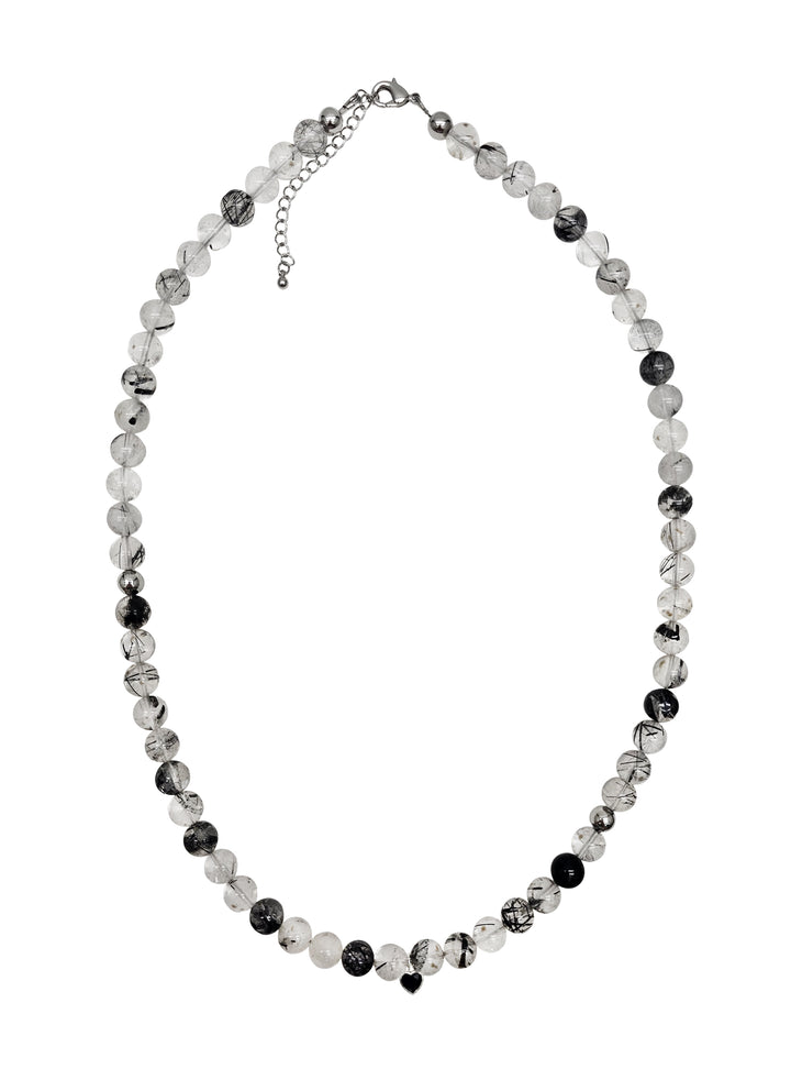 Black Rutilated Quartz Men's Necklace MEN14