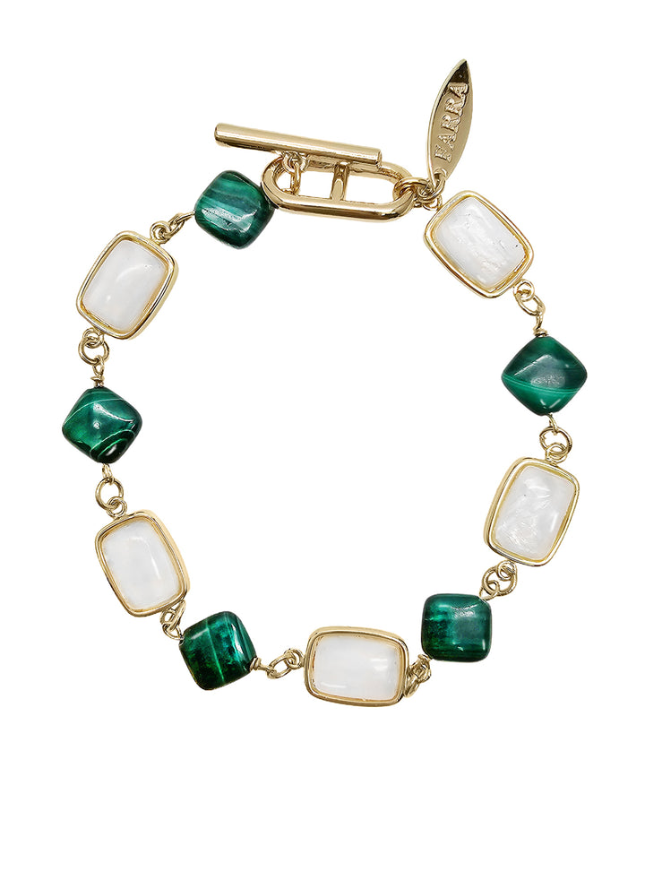 Moonstone With Malachite Gemstone bracelet NB012