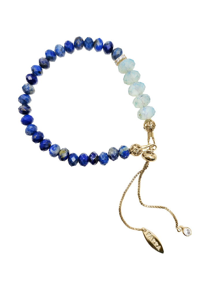 Natural Lapis With Opal Adjustable Bracelet NB016