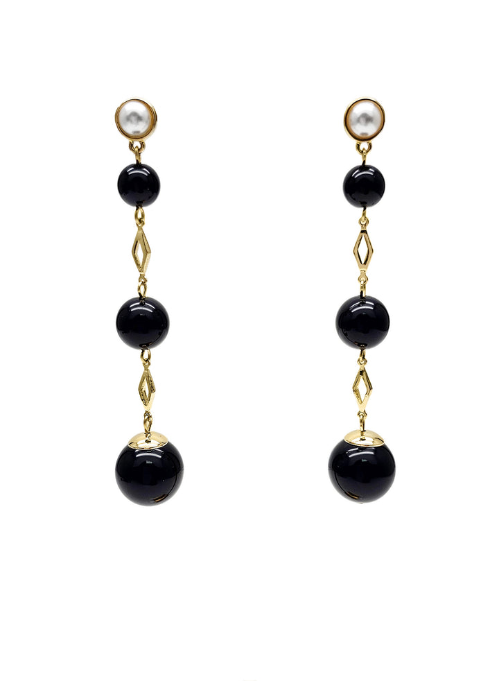 Black Obsidian Dangle Earrings NE006