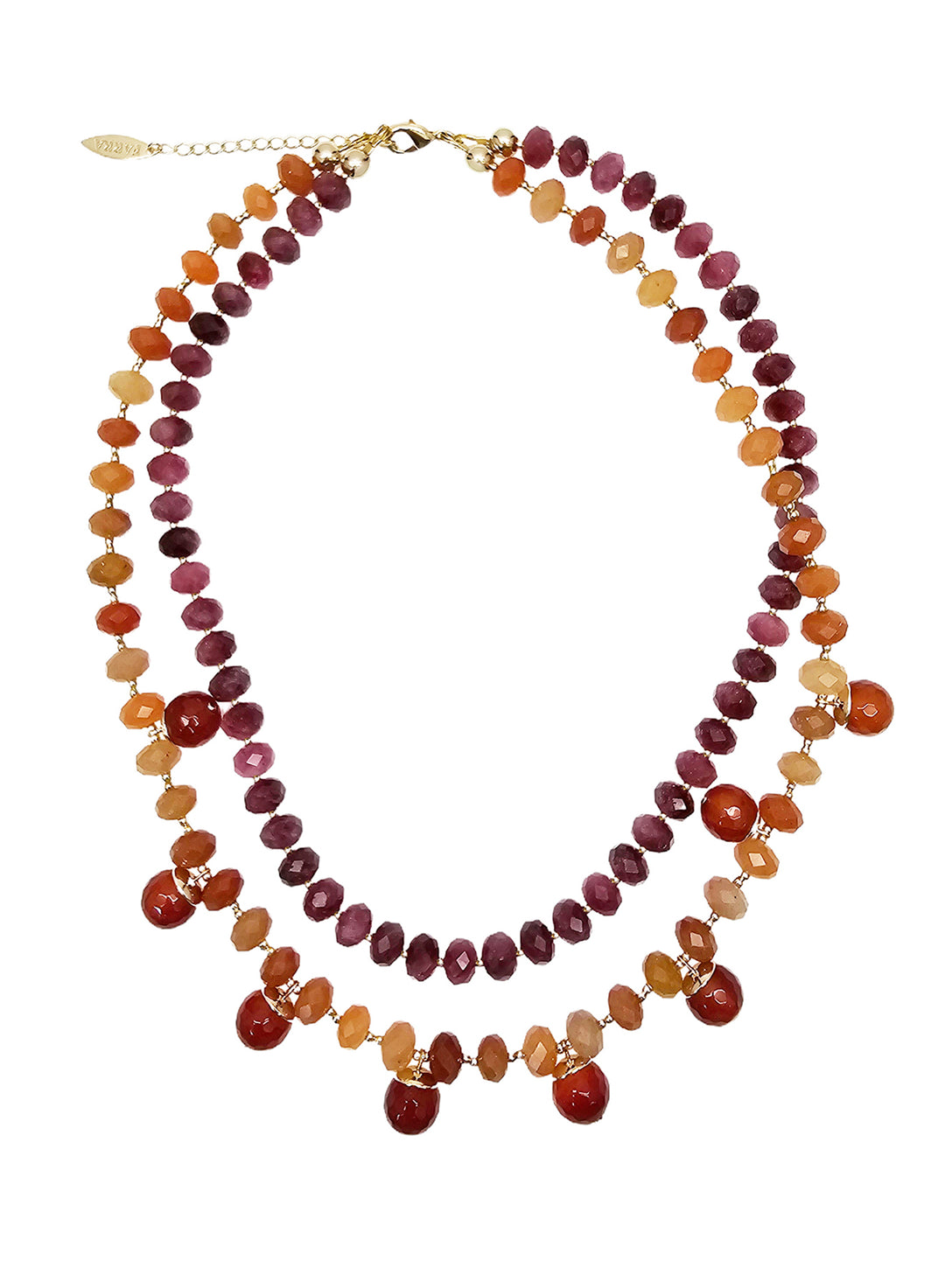 Red Agate Double Layers Statement Necklace NN021