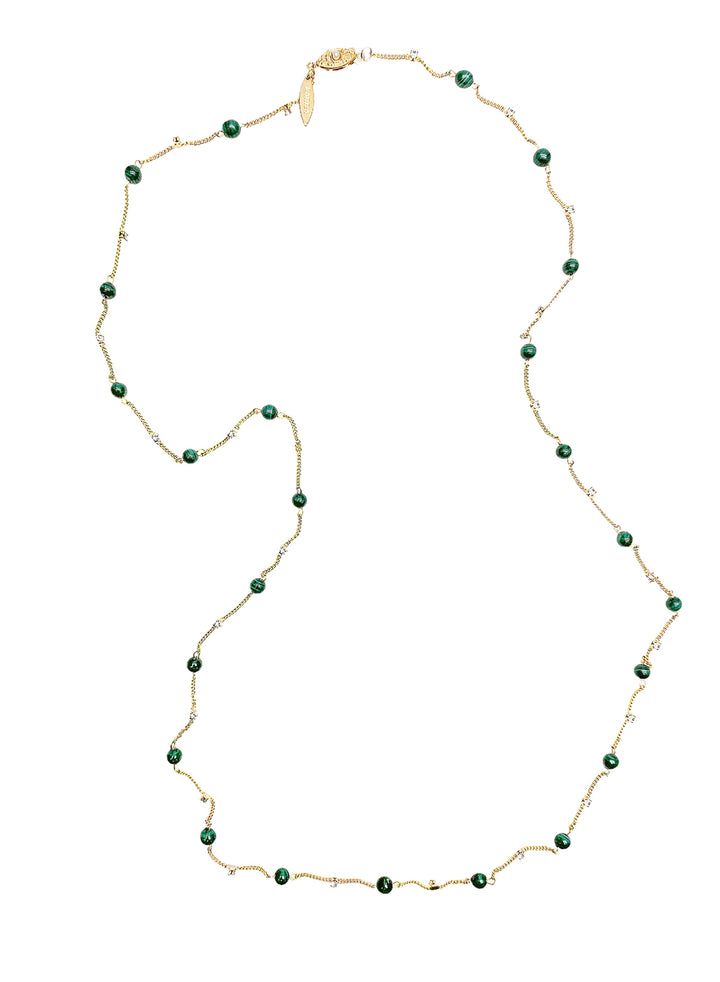 Malachite Minimalist Long Necklace NN030