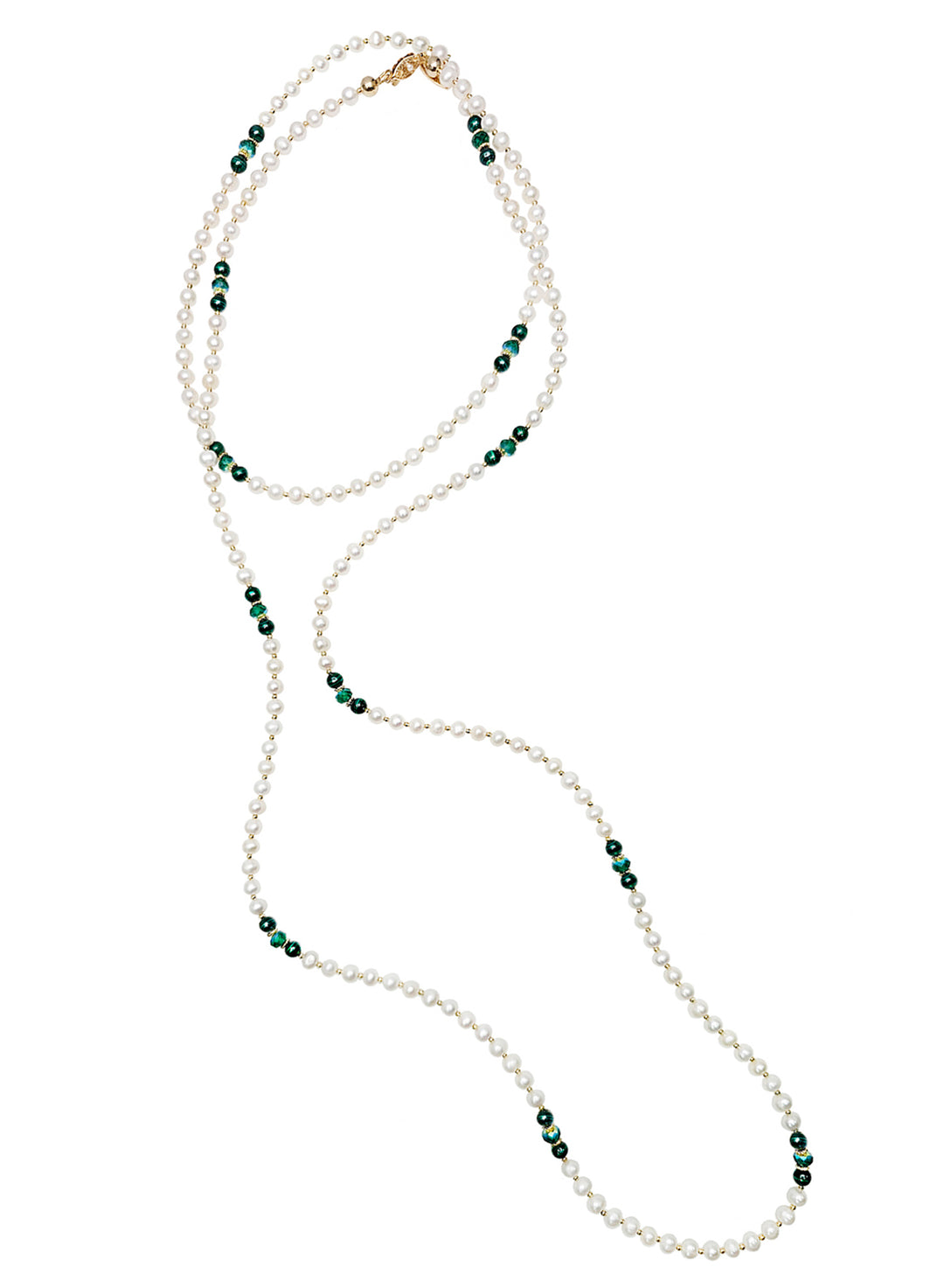 Malachite With Freshwater Pearls Versatile Long Necklace NN035